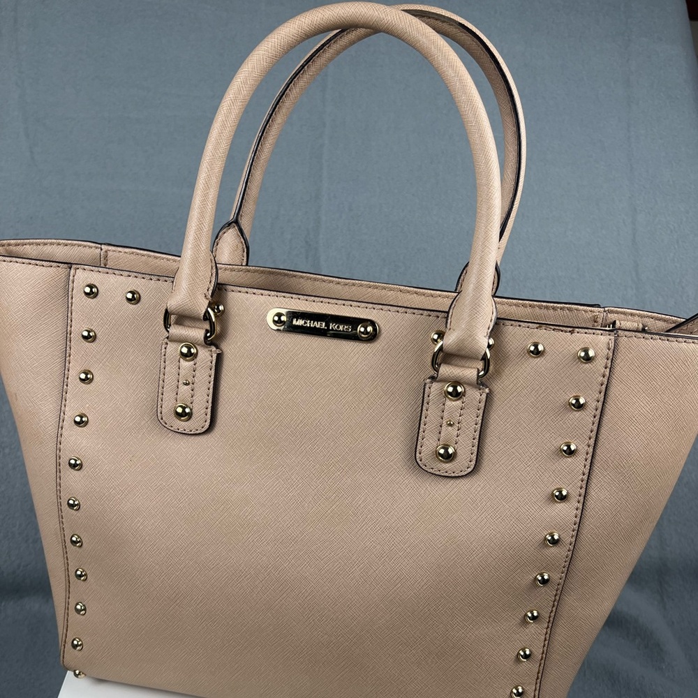 Michael Kors Beige Studded Tote